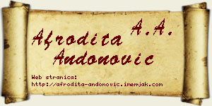 Afrodita Andonović vizit kartica